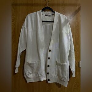 White button up cardigan